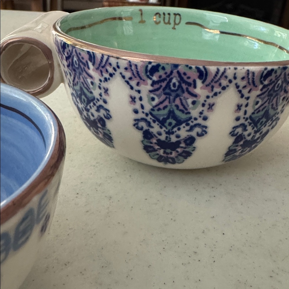 ANTHROPOLOGIE LILIA MEASURING CUPS STONEWARE SET OF 3 - Picture 7 of 7